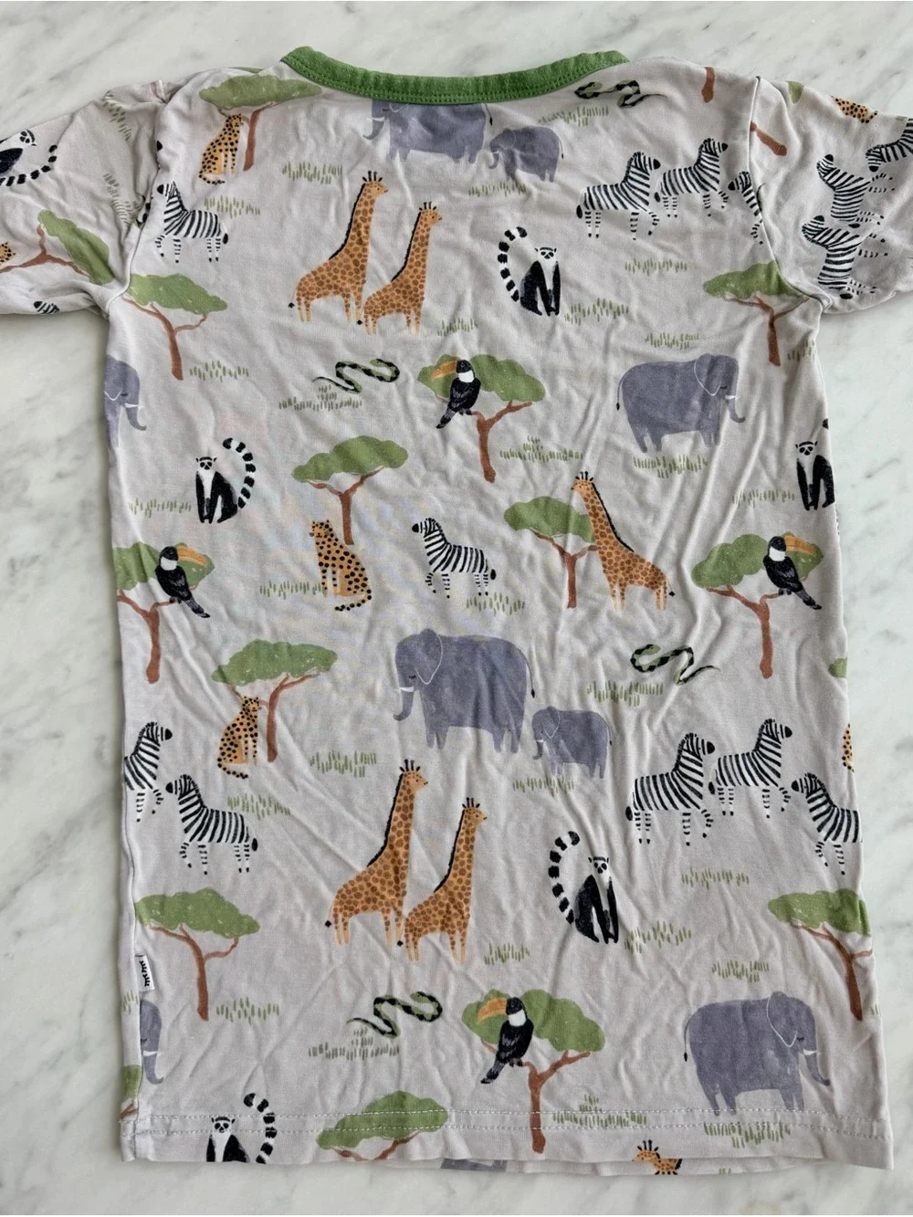 Little Sleepies Safari Animals Pajama Set - Green Trim